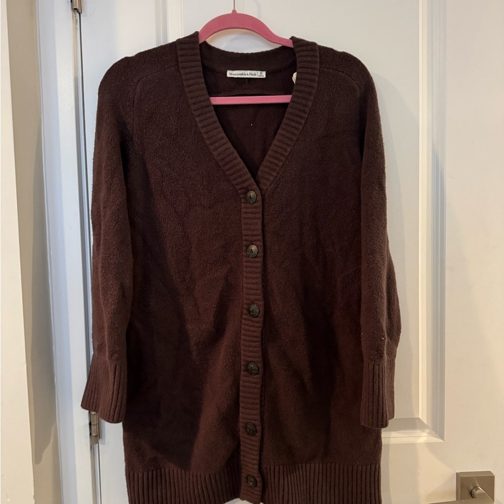 Abercrombie Long-Sleeve Cardigan Mini Sweater Dress - small petite - Picture 3 of 5